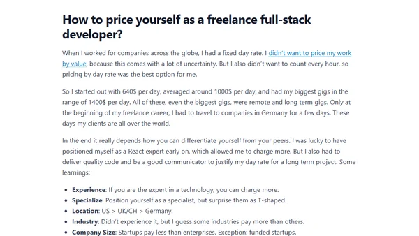 On being a Freelance Full-Stack Developer