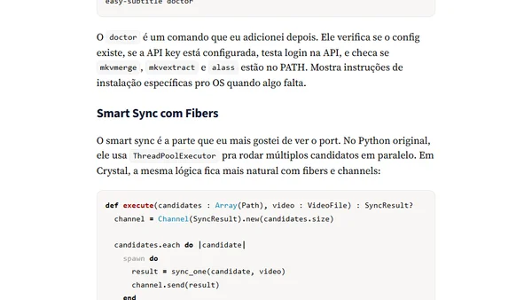 Portando 10 Mil Linhas de Python pra Crystal com Claude: easy-subtitle