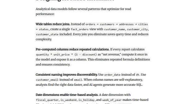 Data Modeling for Analytics: Optimize for Queries, Not Transactions