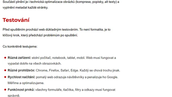 Jaký je postup při vývoji webových stránek?
