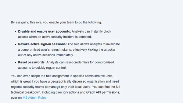 Use the new Entra SOC Identity Responder Admin Role