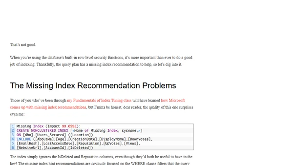 Row-Level Security Can Slow Down Queries. Index For It.