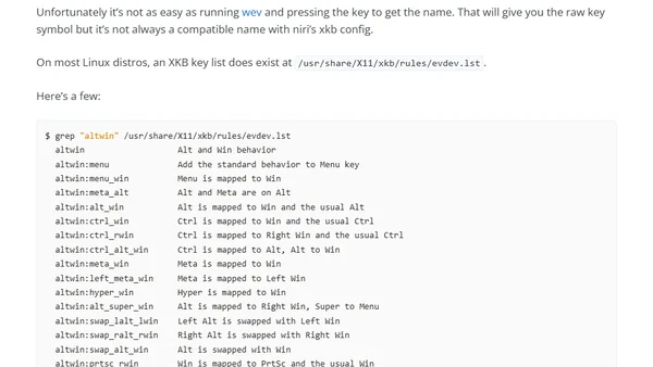 Remap a Second Mod Key in niri's Config Without Extra Tools