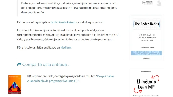 Una gran mejora siempre es el resultado de muchas micro mejoras