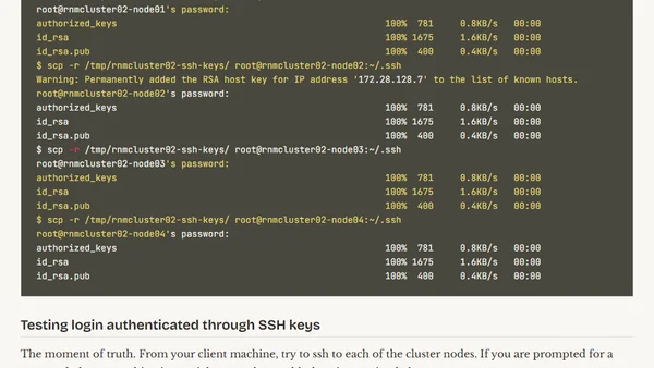 Linux cluster sysadmin -- SSH keys