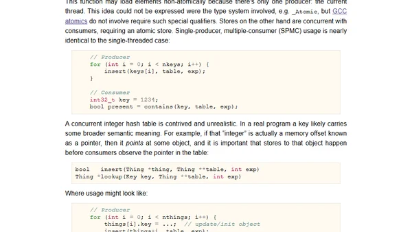 Concurrent, atomic MSI hash tables