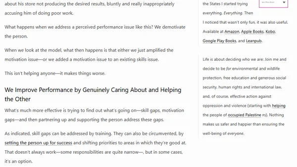 A Simple Model to Address Work Performance Issues