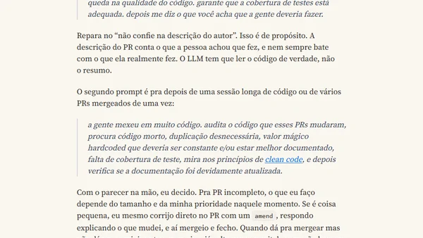 Boas práticas de projetos de código aberto com LLM - O Mínimo