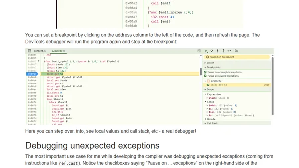 Debugging WASM in Chrome DevTools