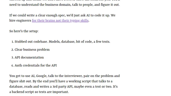 Software engineer interviews for the age of AI