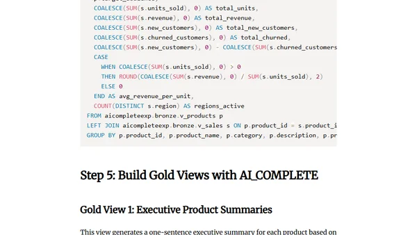 Generate Summaries and Insights with Dremio's AI_COMPLETE Function