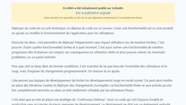 Déployer et livrer: et si c'était deux choses différentes ?
