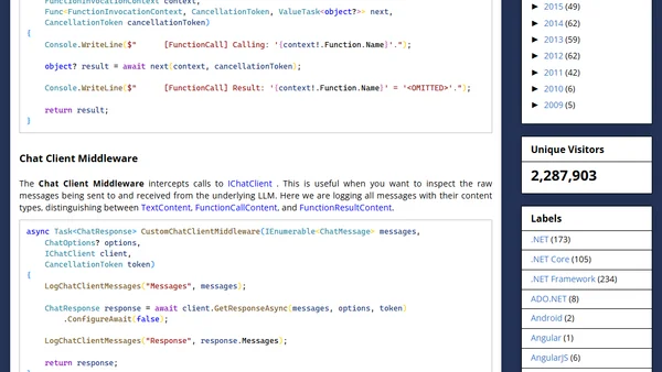 Microsoft Agent Frameworks' Agent Middleware with .NET