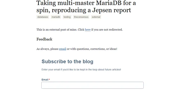 Taking multi-master MariaDB for a spin, reproducing a Jepsen report