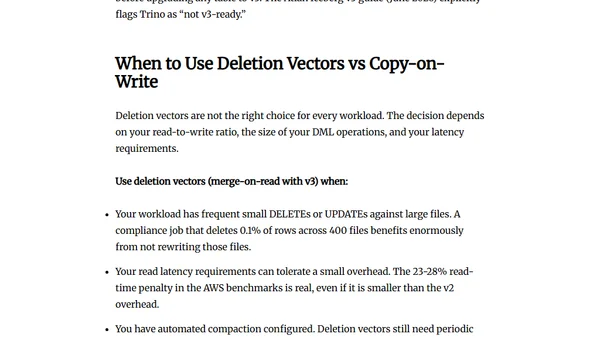 Apache Iceberg v3 Deletion Vectors on Snowflake
