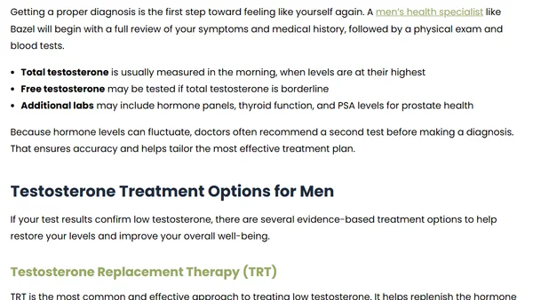 Low Testosterone in Men: Signs, Causes, and Treatment Options