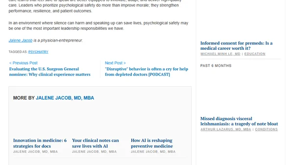 Psychological safety in health care: Why speaking up saves lives