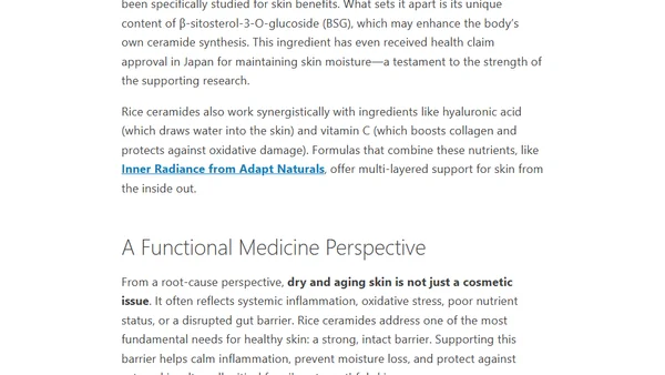 Rice Ceramides: The Unsung Hero of Skin Hydration and Barrier Health