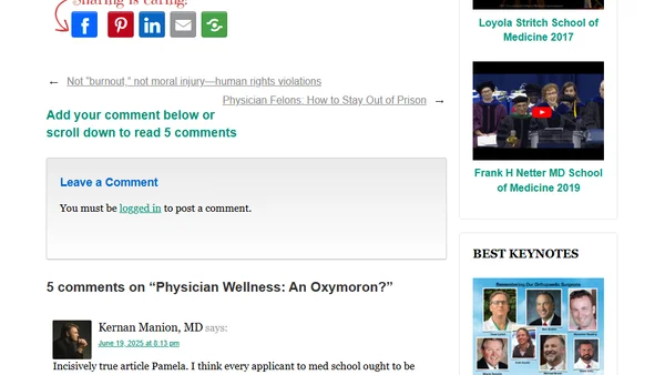 Physician Wellness: An Oxymoron?