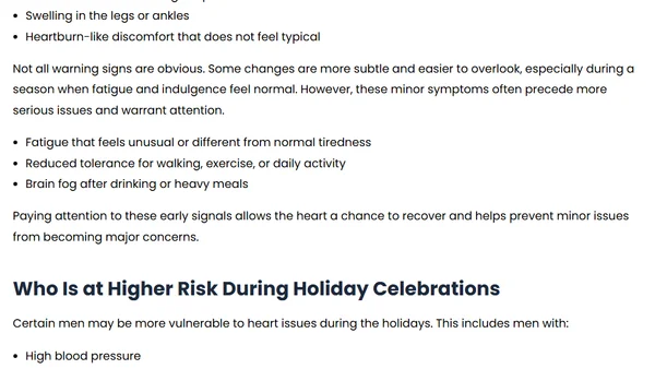 How Alcohol and Holiday Eating Affect Men’s Heart Health