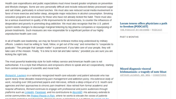 Military leadership lessons for the U.S. health care crisis