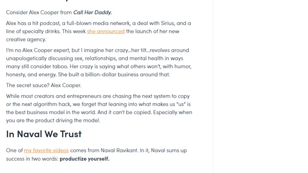 The Business Model of You